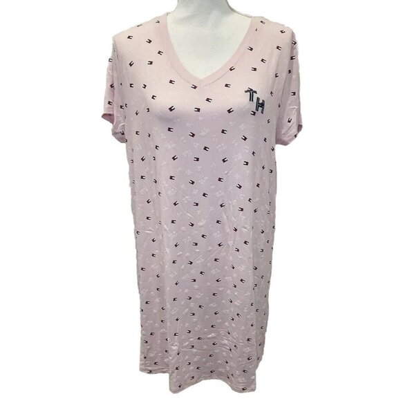 Tommy Hilfiger Other - TOMMY HILFIGER Sleep Shirt Womens Small Pink Tee Pull On Logo Sleepwear Dress M